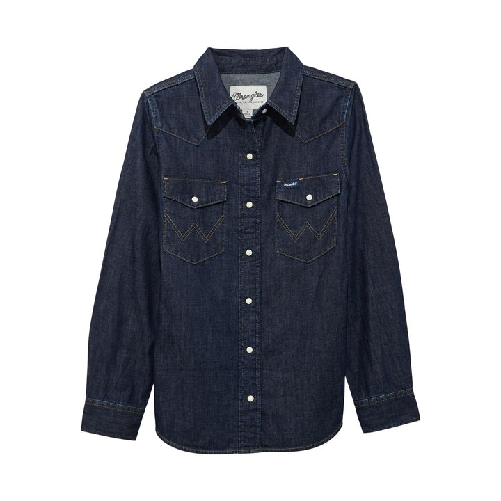 Vintage-Fit Denim Western Snap Shirt #112373724