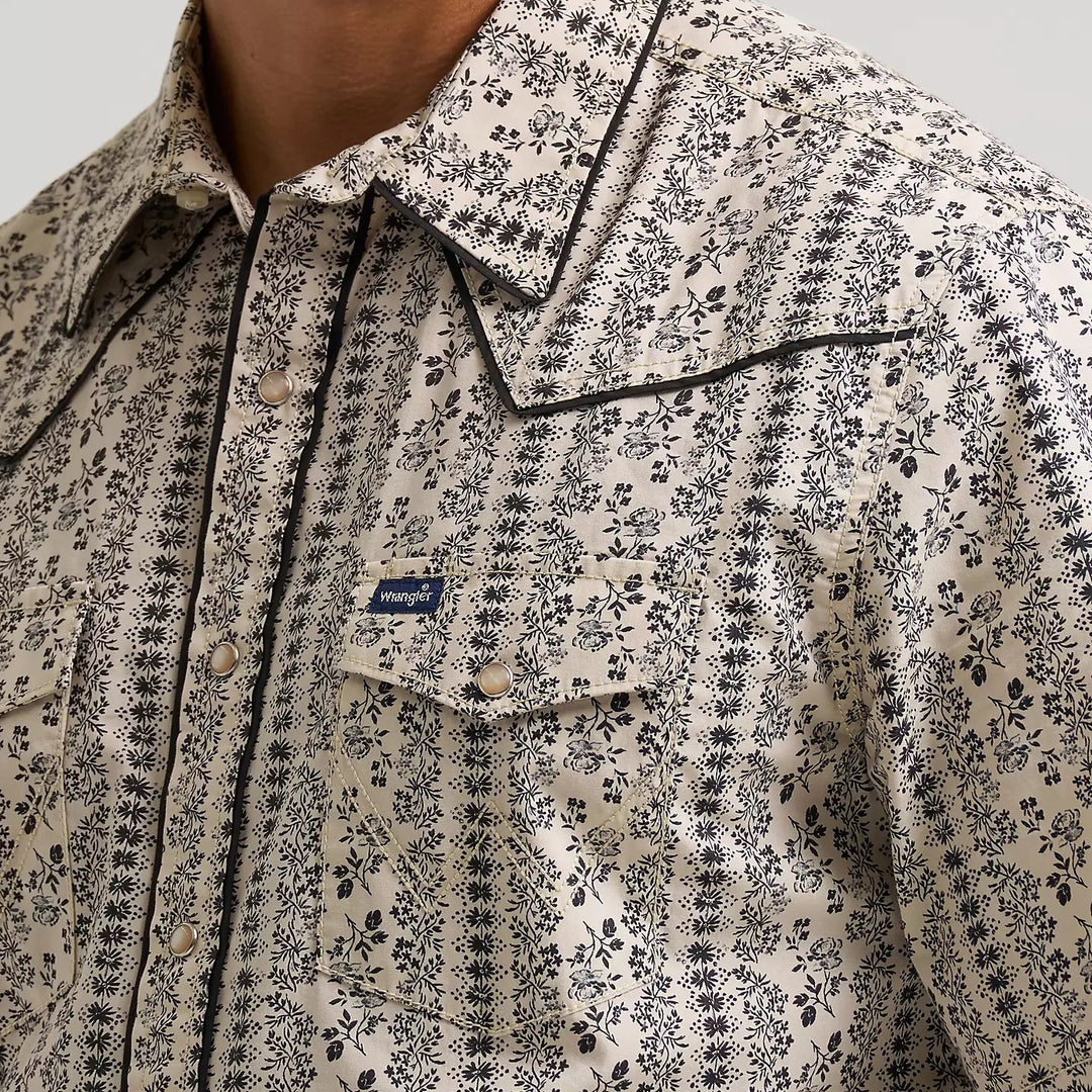 Piped Printed Western Snap Shirt #112374815