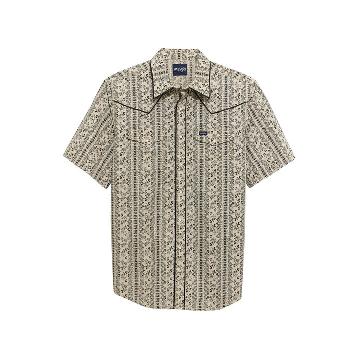 Piped Printed Western Snap Shirt #112374815