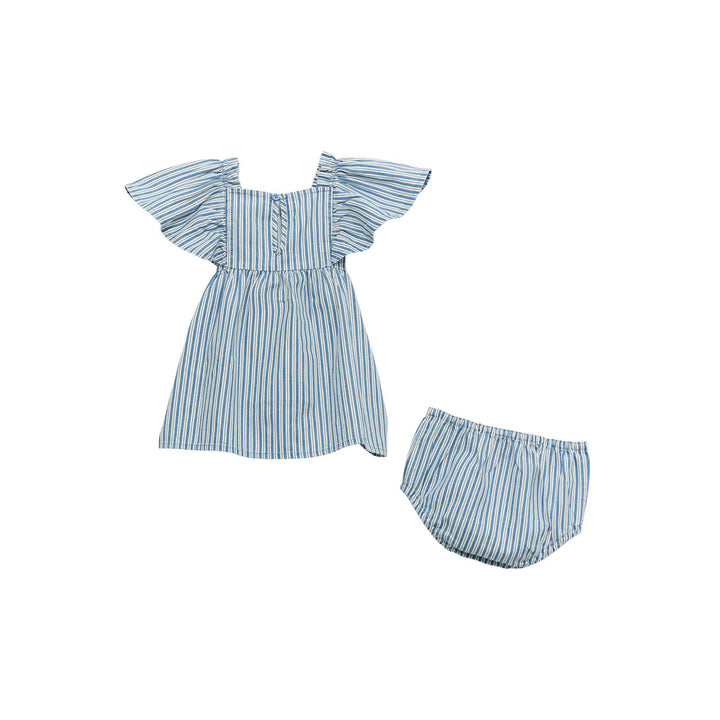 Mini Stripe Denim Dress #112374988