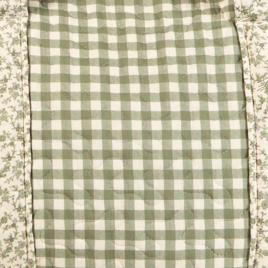Anthia Gingham Quilted Zipper Tote Bag