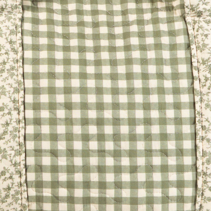 Anthia Gingham Quilted Zipper Tote Bag