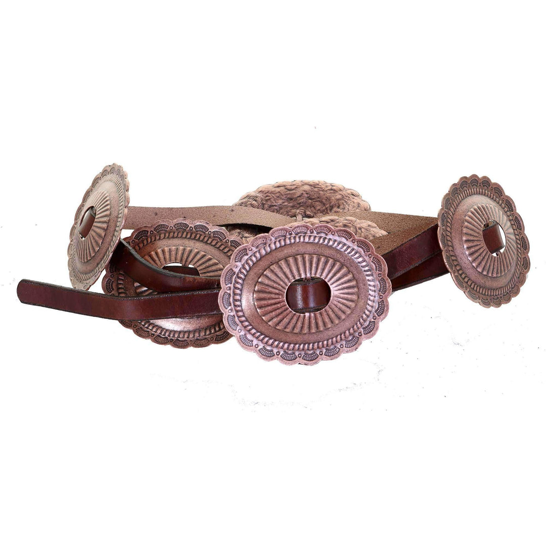 Copper Concho Leather Belt #B1067