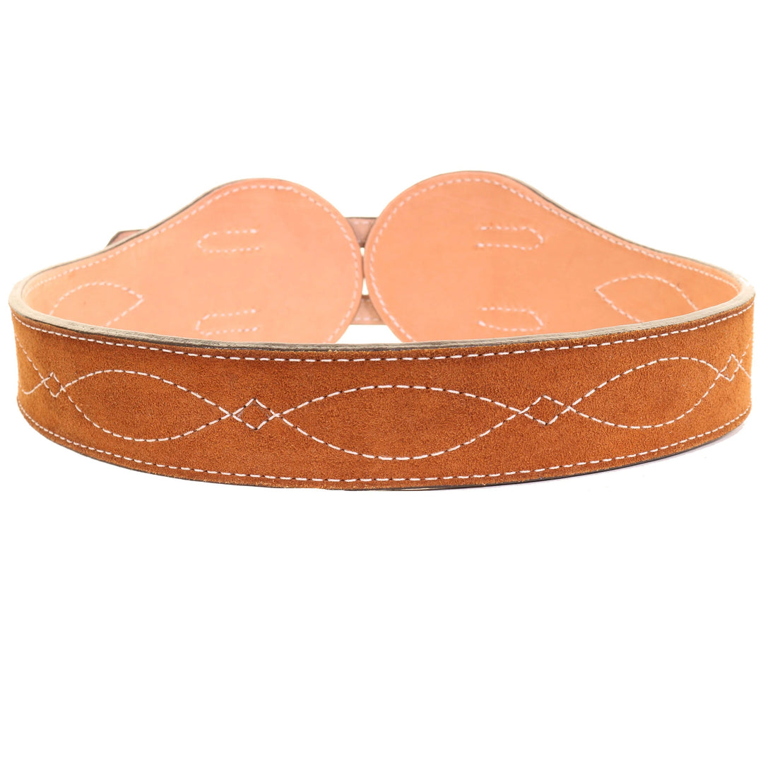 Quad Buckle Suede Leather Belt #B1230A