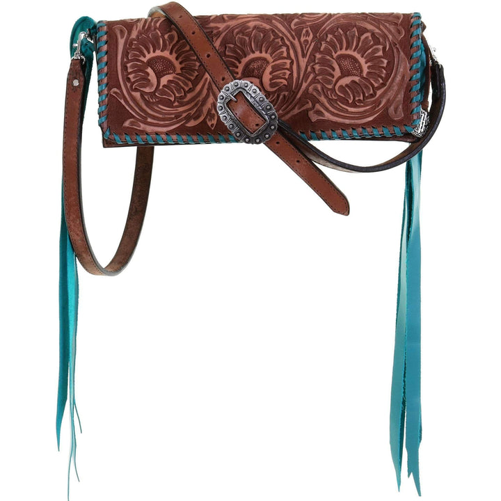 Sunflower Tooled Leather Clutch #BCH49