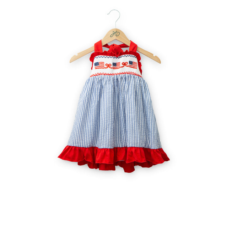 Baby American Flag Seersucker Dress