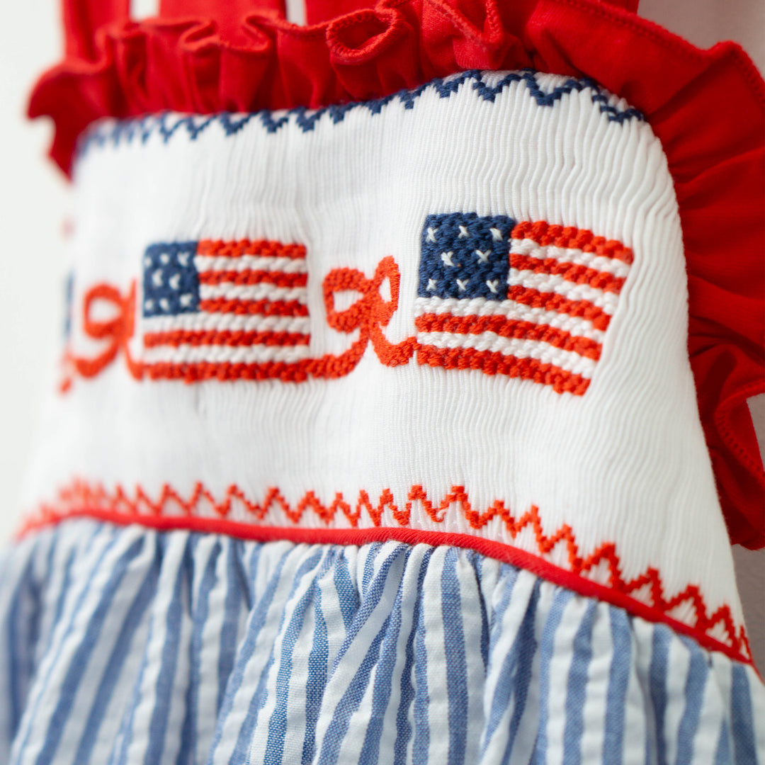 Baby American Flag Seersucker Dress