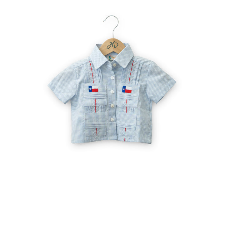 Baby Texas Flag Guayabera Shirt