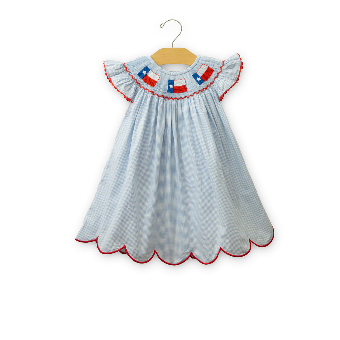 Kids Texas Flag Smocked Dress