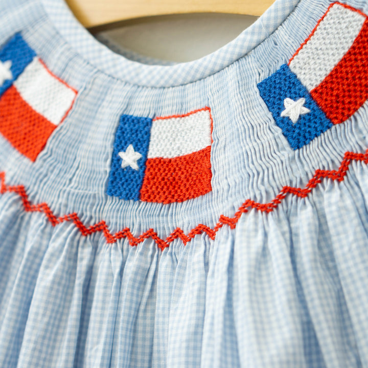 Kids Texas Flag Smocked Dress