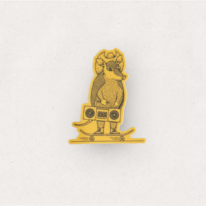 Skatin' Armadillo Sticker