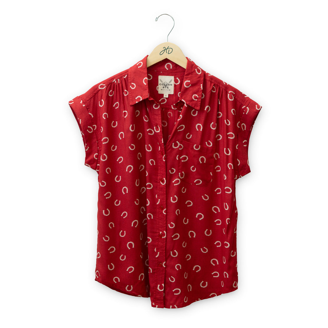 Lucky Horseshoe Button Up Shirt #CRWW027