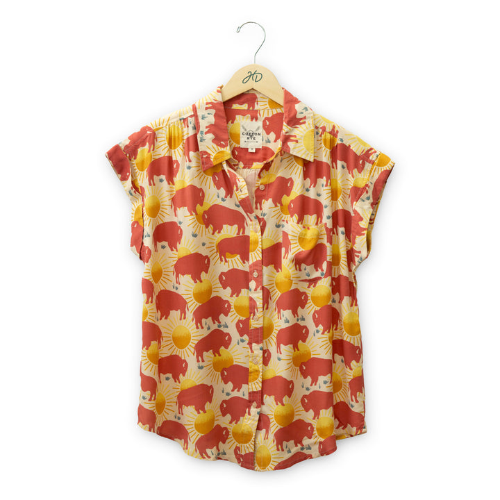 Sunset Buffalo Button Up Shirt #CRWW027