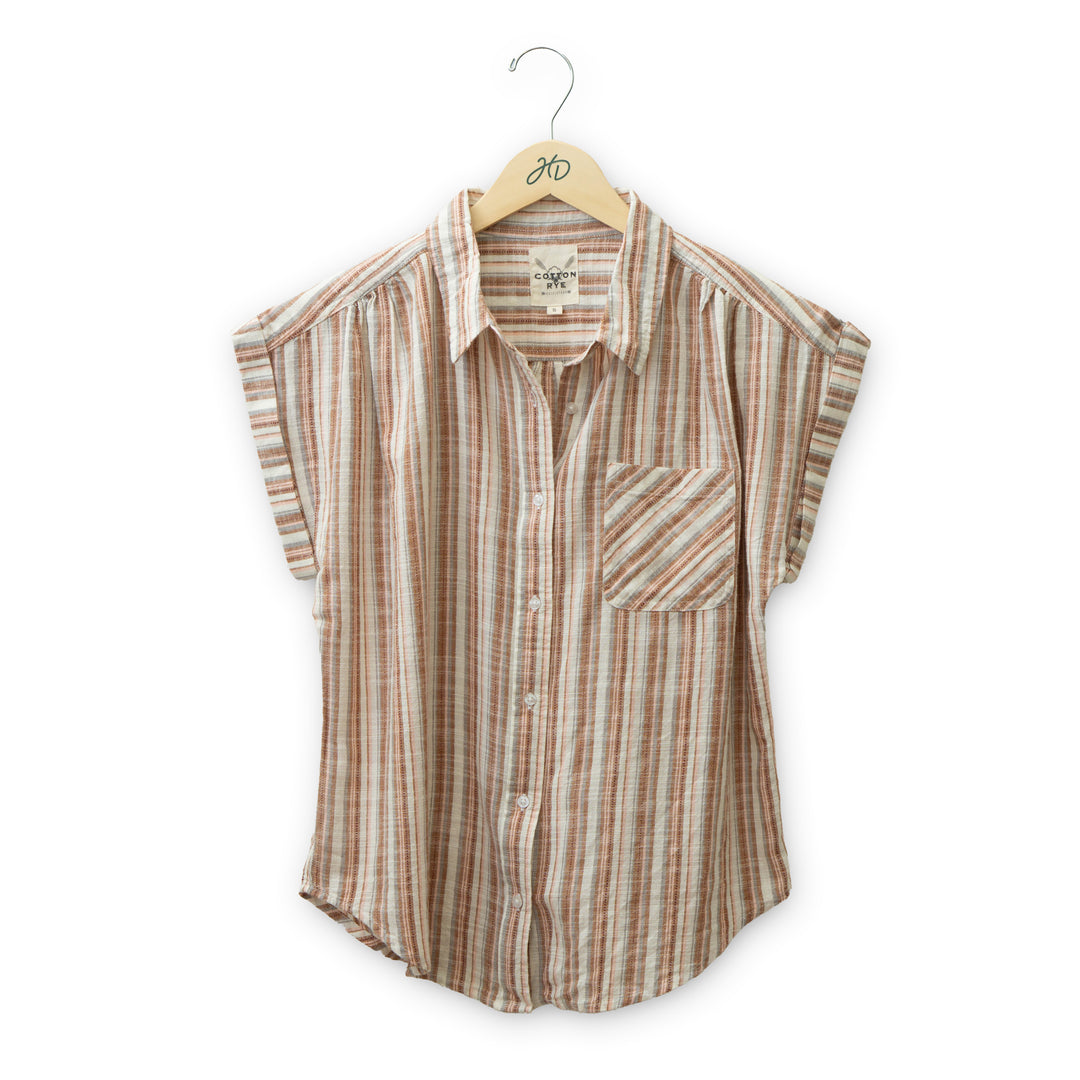 Tilly Stripe Button Up Shirt #CRWW027