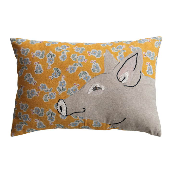 Embroidered Pig Pillow #DG0363