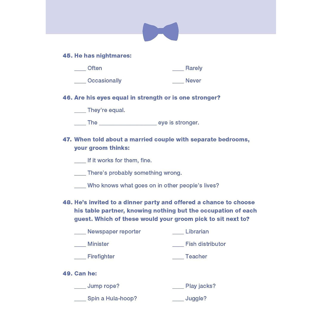 Do You Know Your Groom?