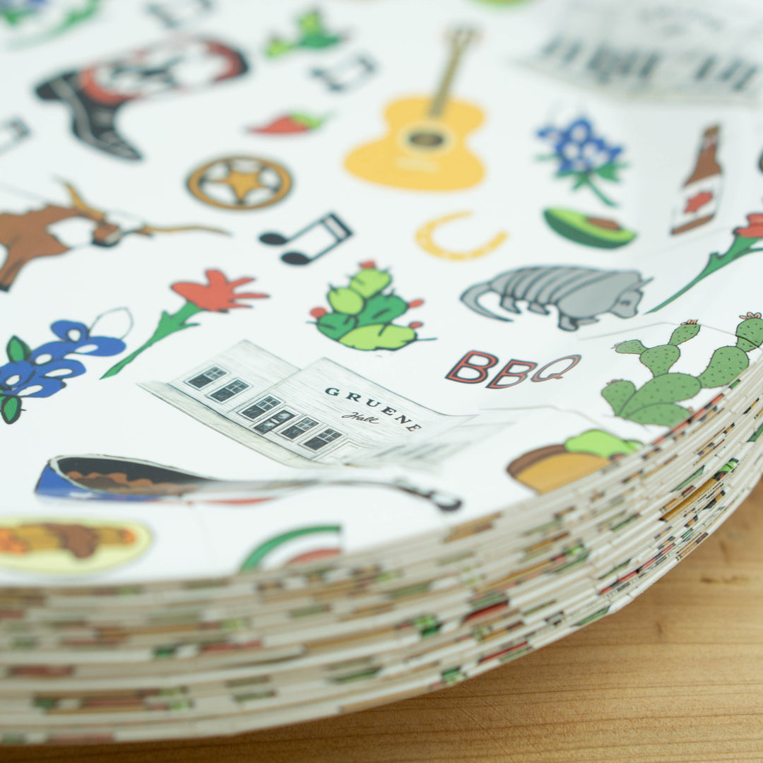 Texas Icons Dinner Plates 9"