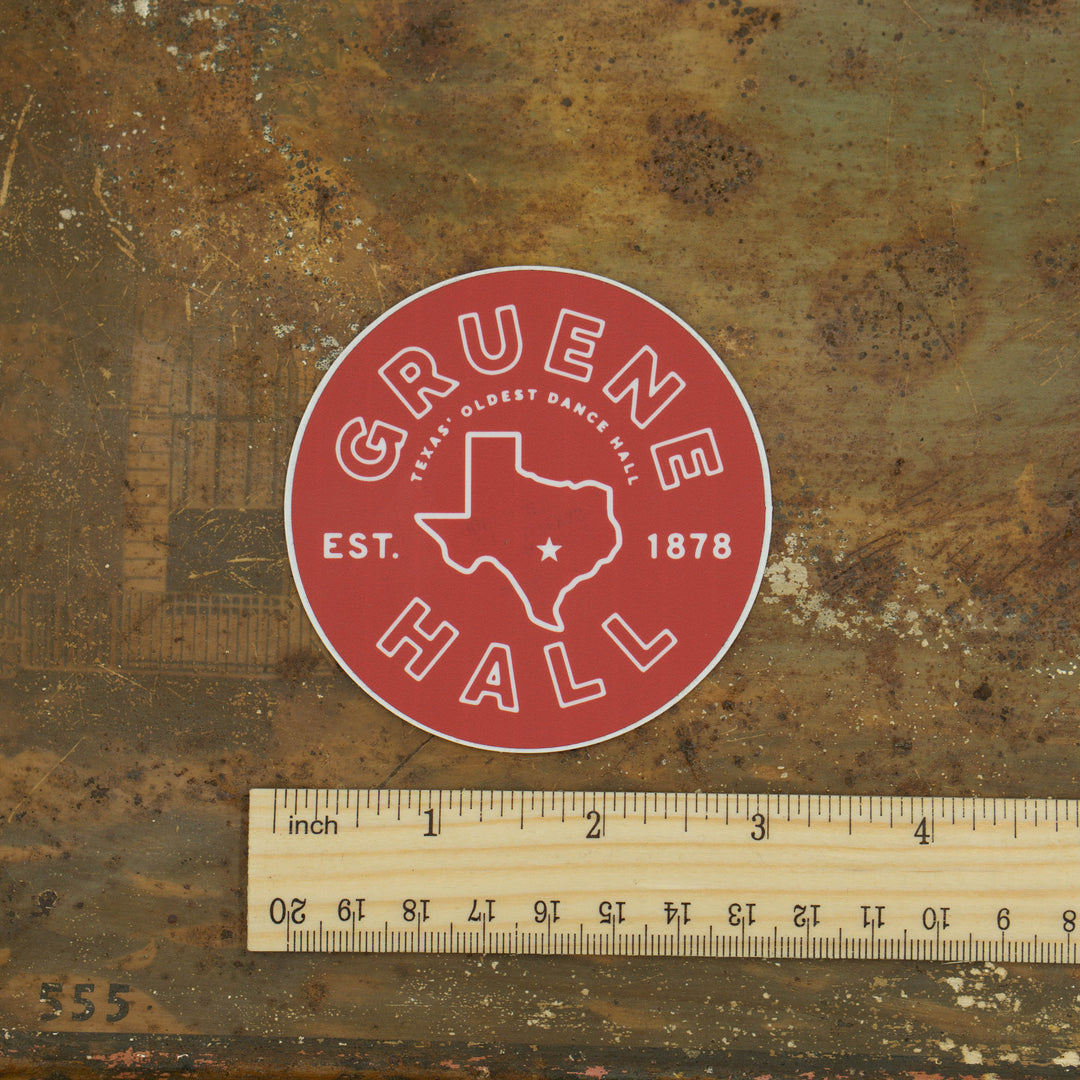 Gruene Hall Round Texas Sticker
