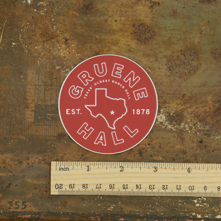 Gruene Hall Round Texas Sticker