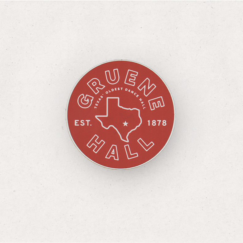 Gruene Hall Round Texas Sticker