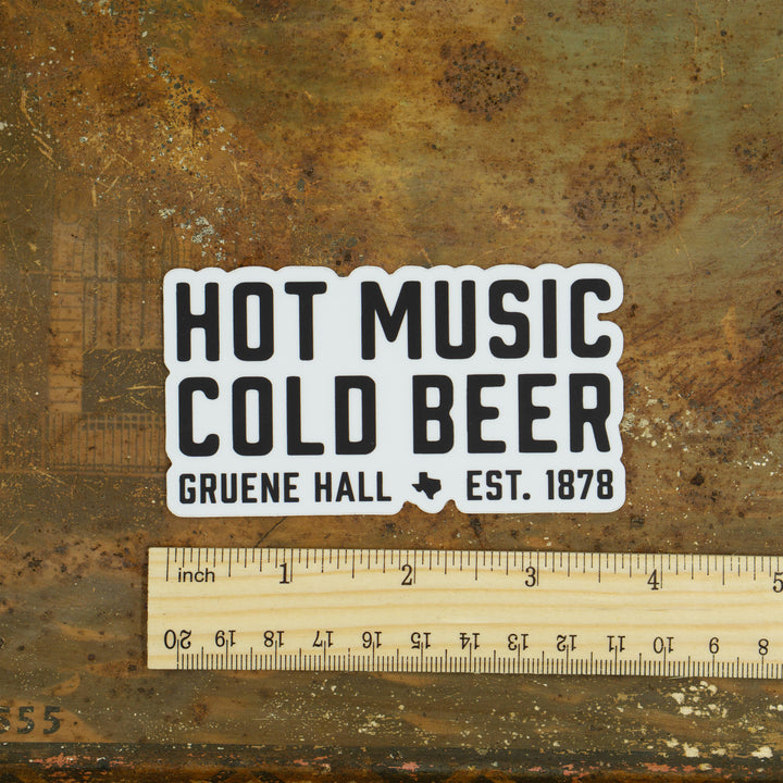 Gruene Hall Hot Music Cold Beer Sticker