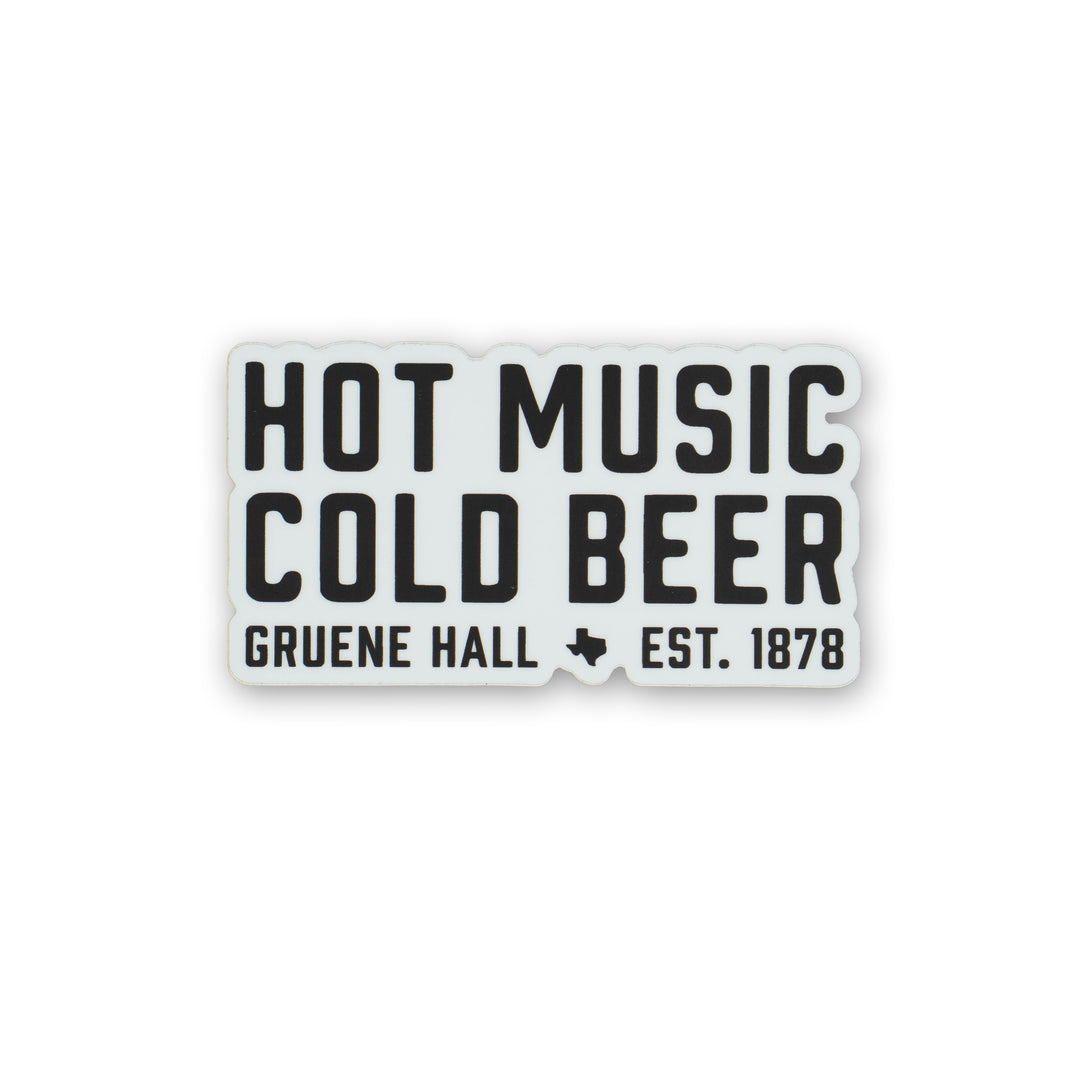 Gruene Hall Hot Music Cold Beer Sticker