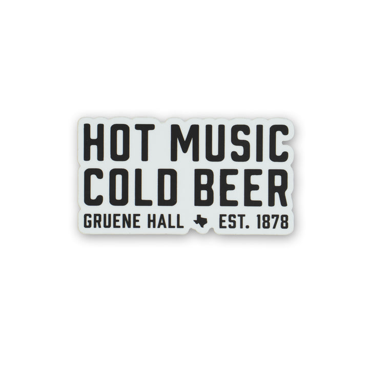 Gruene Hall Hot Music Cold Beer Sticker