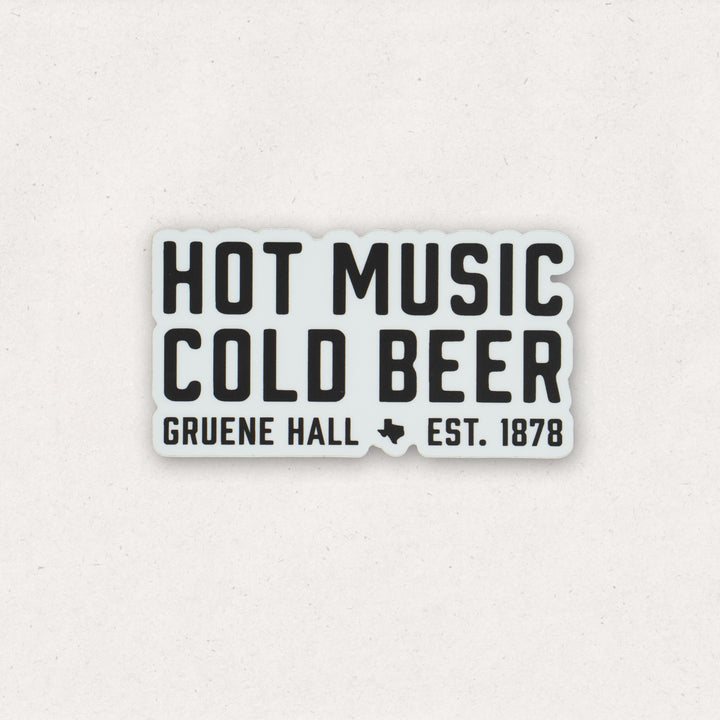 Gruene Hall Hot Music Cold Beer Sticker