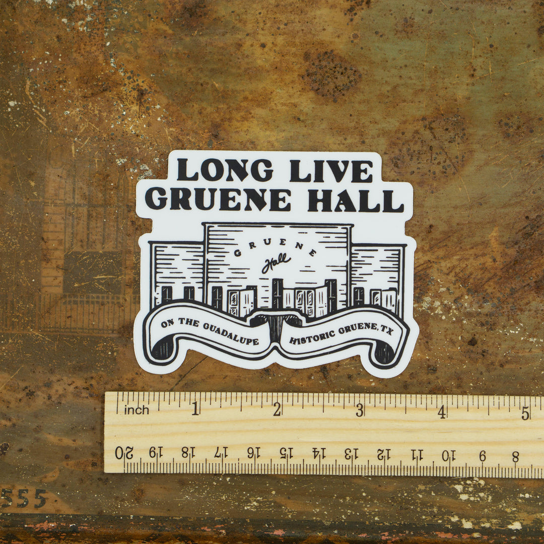 Long Live Gruene Hall Scroll Die Cut Sticker