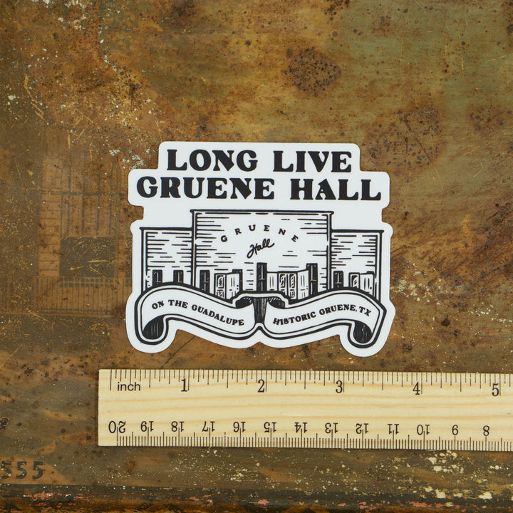 Long Live Gruene Hall Scroll Die Cut Sticker