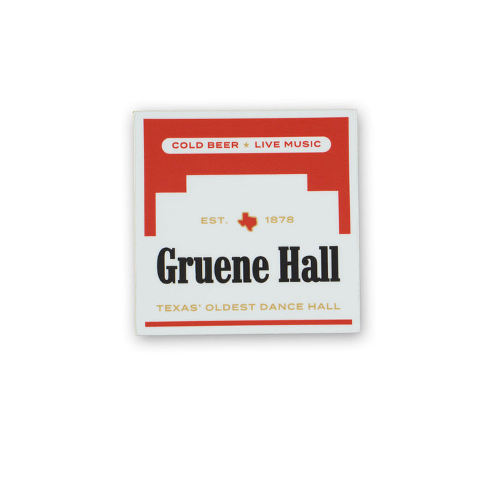 Gruene Hall Red Pack Sticker