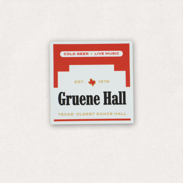 Gruene Hall Red Pack Sticker