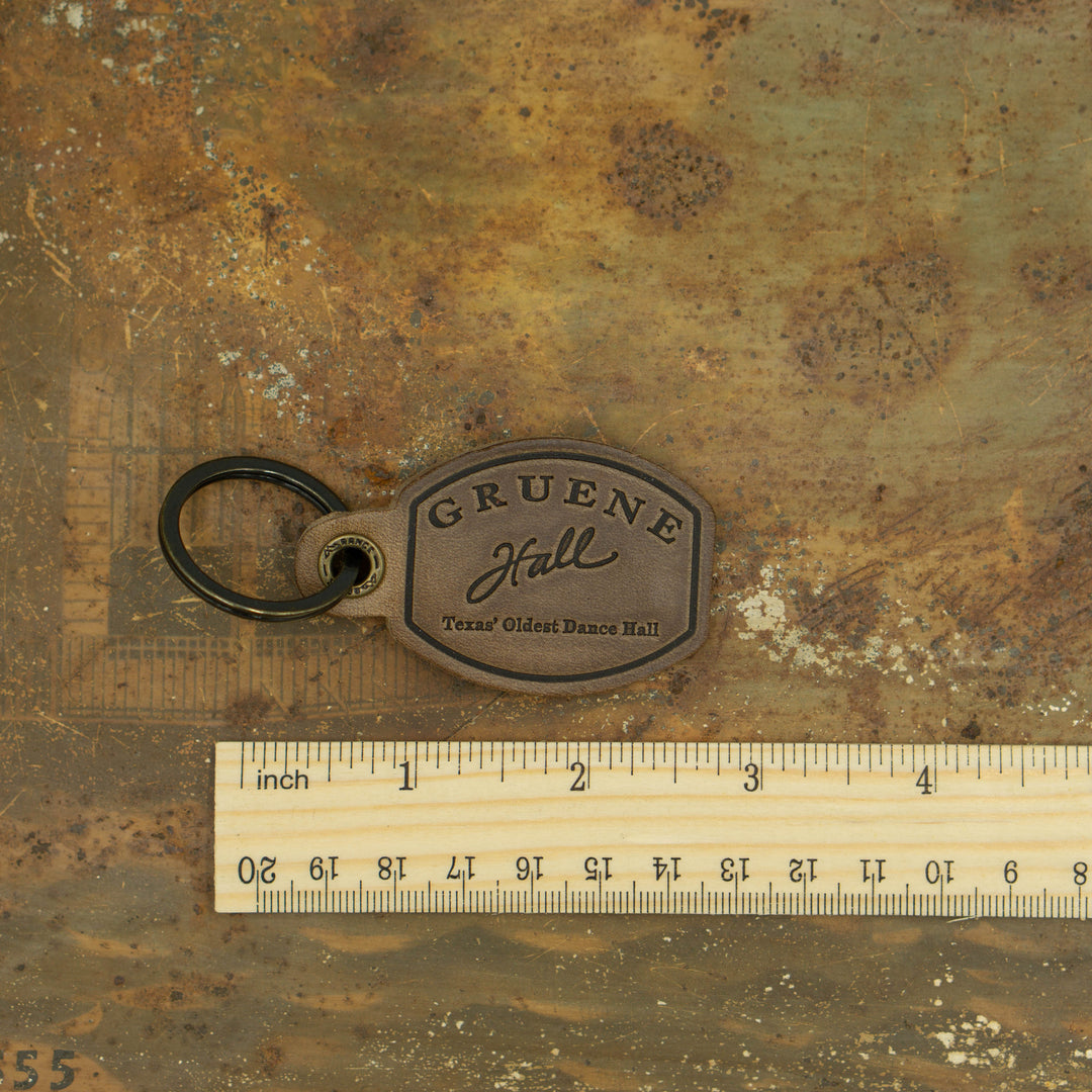 Gruene Hall Logo Leather Keychain