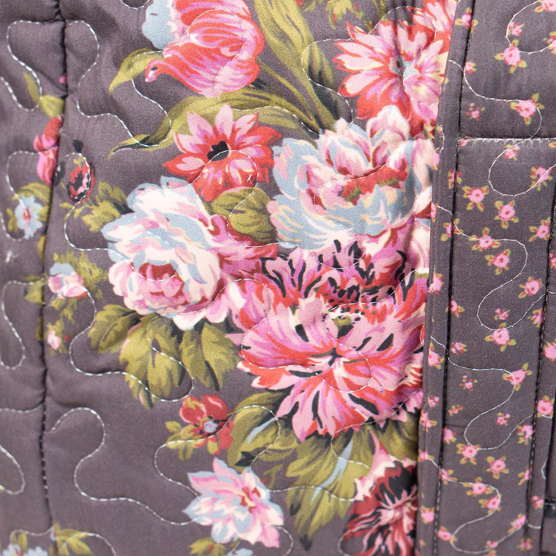 Garden Walk Quilted Zipper Tote Bag