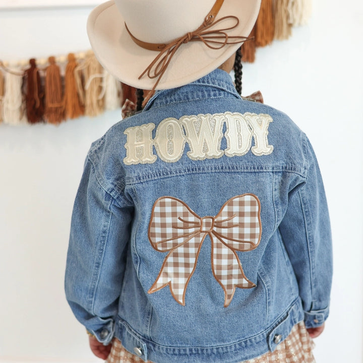 Kids Howdy Gingham Bow Patch Jacket