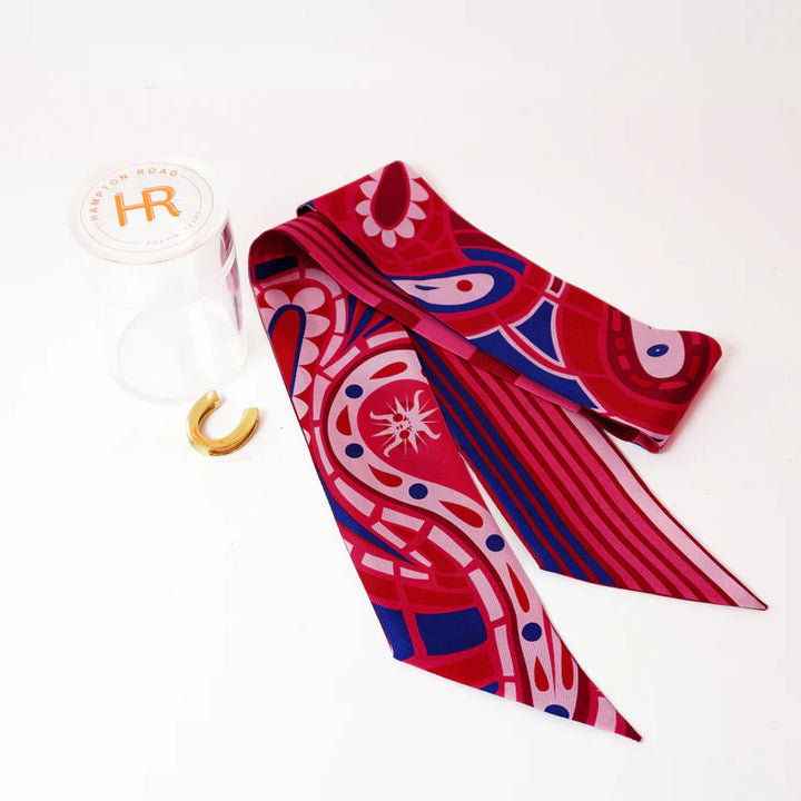 Fuchsia Paisley Silk Twilly #HRD-7253