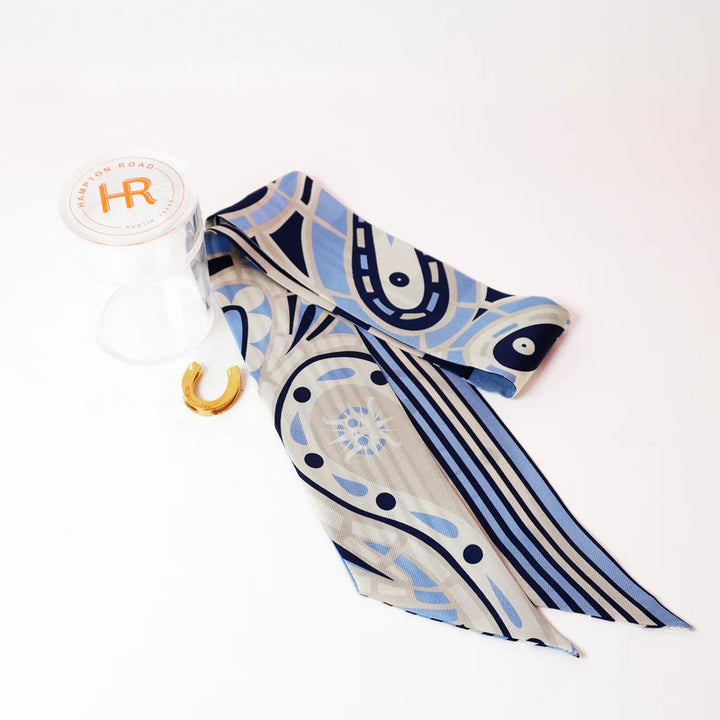 Blue Paisley Silk Twilly #HRD-8565