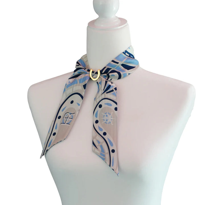 Blue Paisley Silk Twilly #HRD-8565