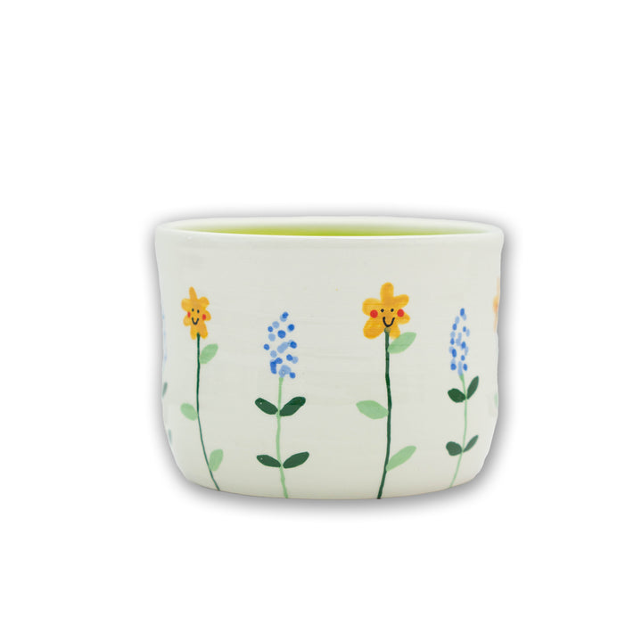 Sunflower & Bluebonnet Pot (4in)