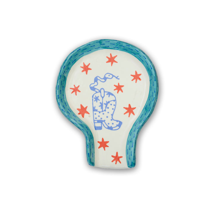 Ceramic Snake In Boot Spoon Rest