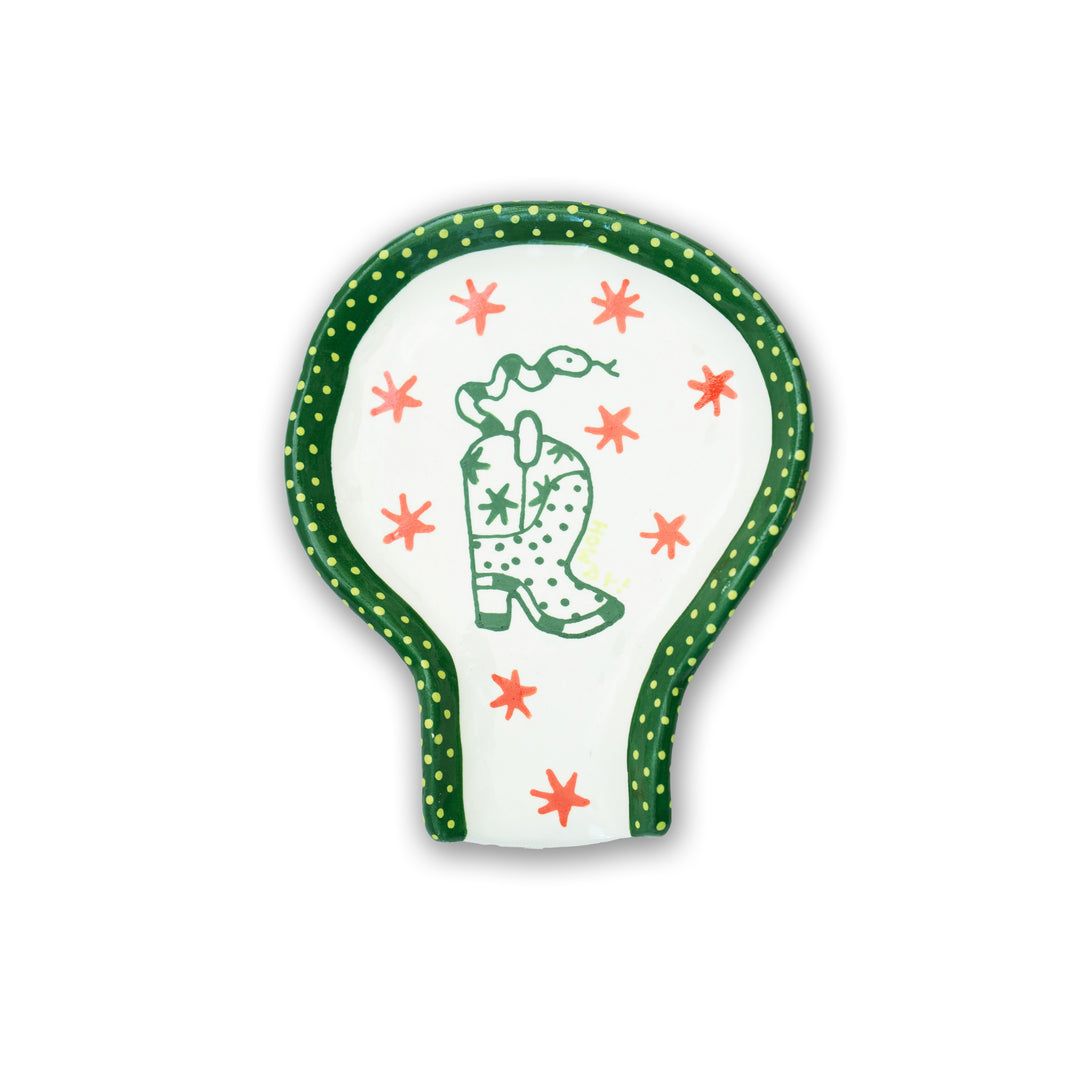 Ceramic Snake In Boot Spoon Rest