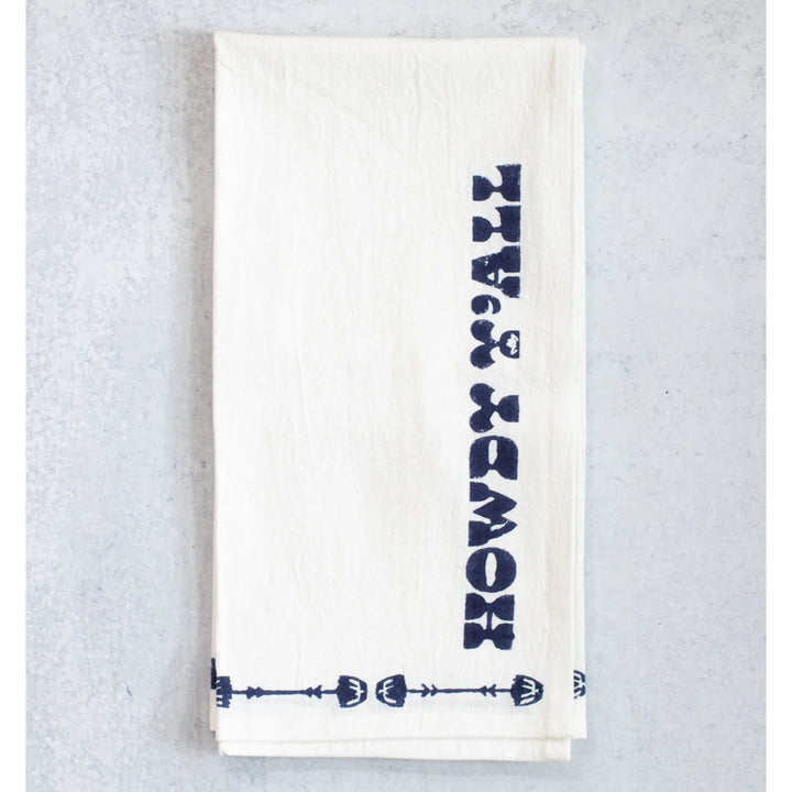 Howdy Block Print Tea Towel