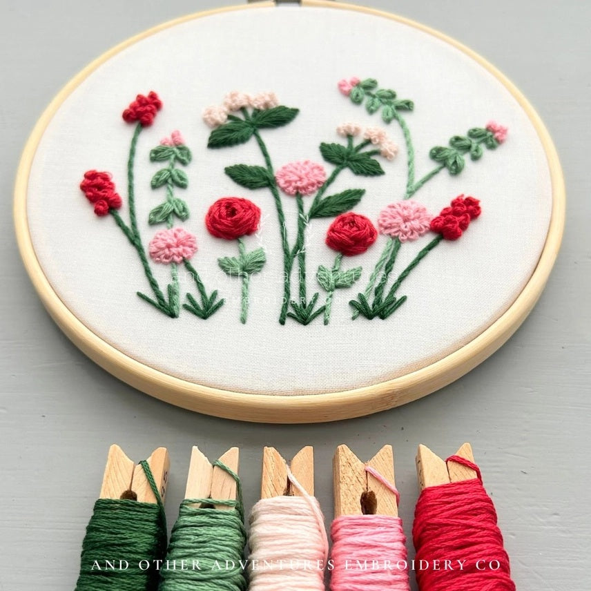Jardin Red Hand Embroidery Kit #4127WS