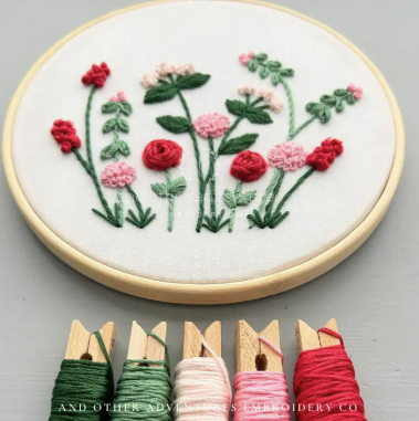 Jardin Red Hand Embroidery Kit #4127WS