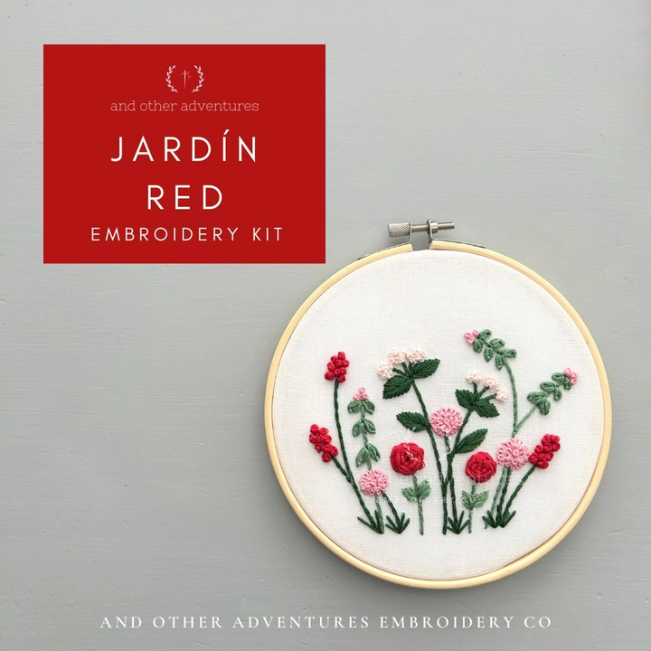 Jardin Red Hand Embroidery Kit #4127WS