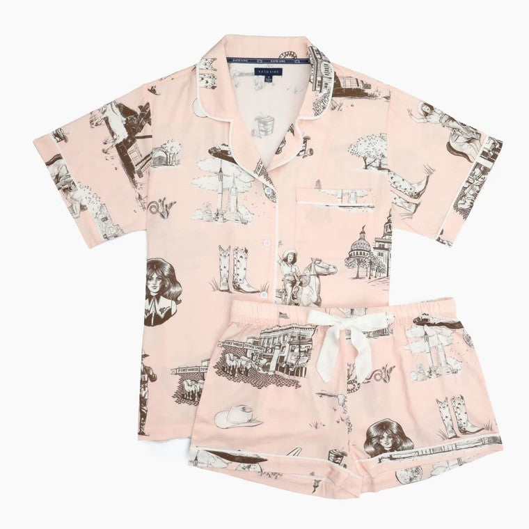 Texas Toile Pajama Set #KK2398