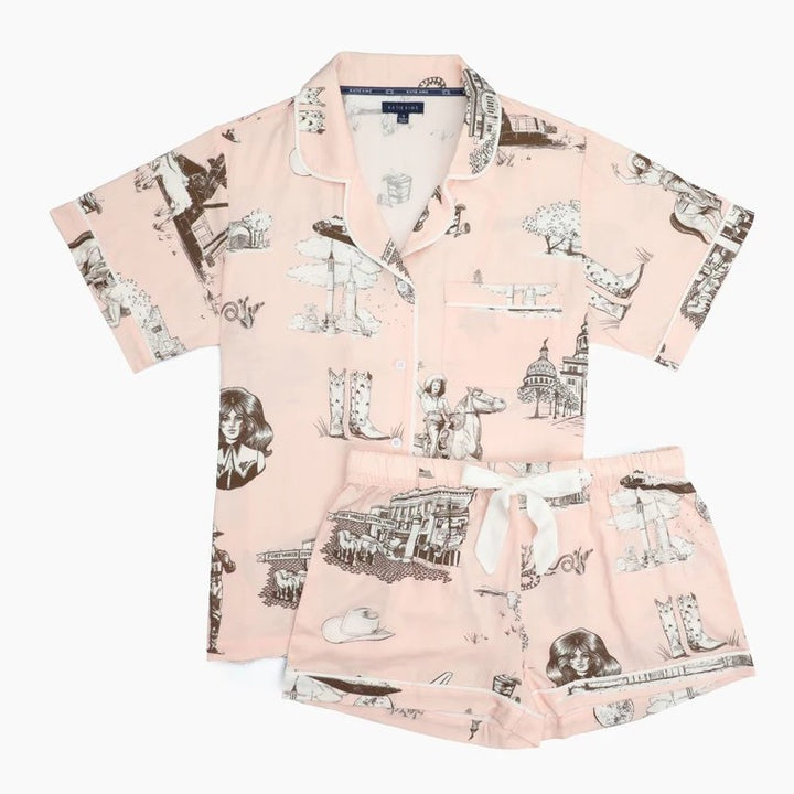 Texas Toile Pajama Set #KK2398