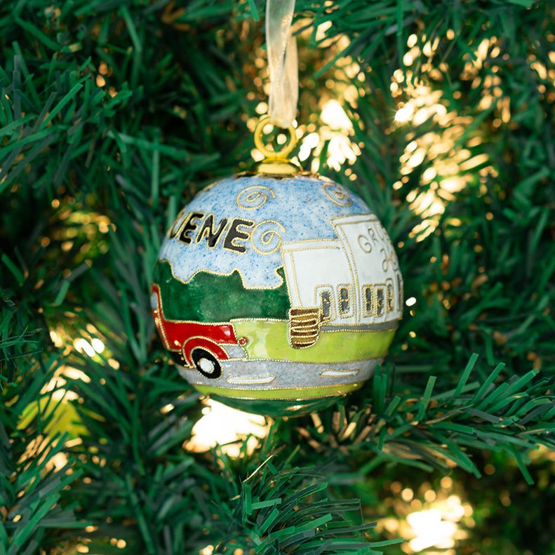 Gruene Vintage Red Truck Cloisonné Ornament #19127-O