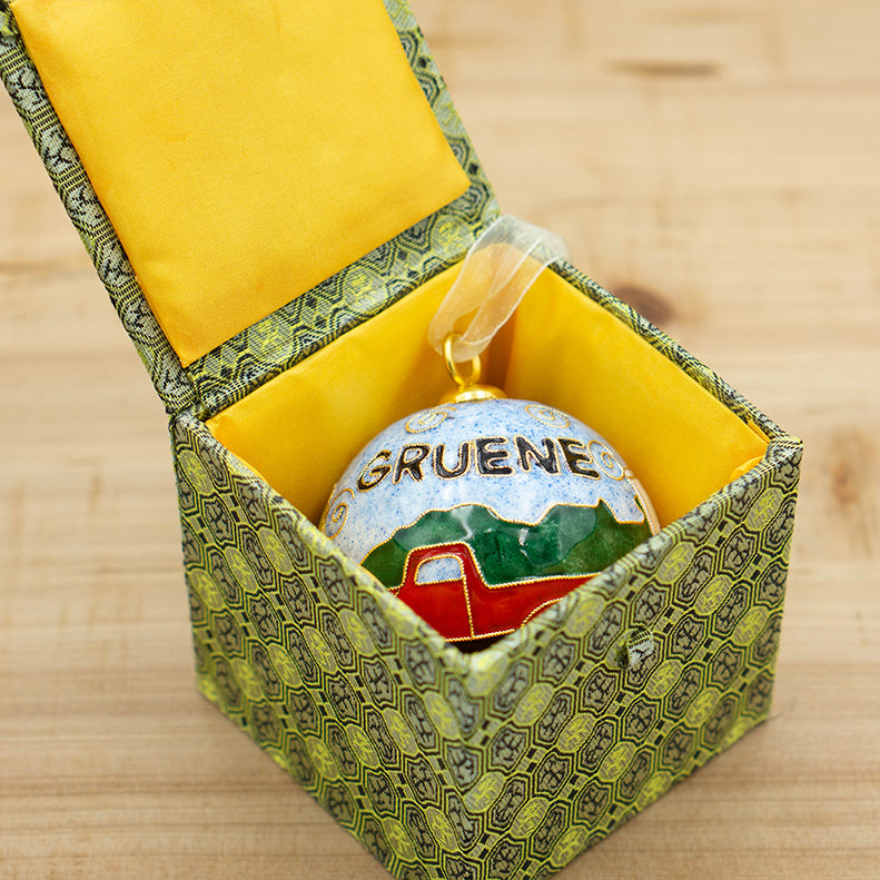 Gruene Vintage Red Truck Cloisonné Ornament #19127-O