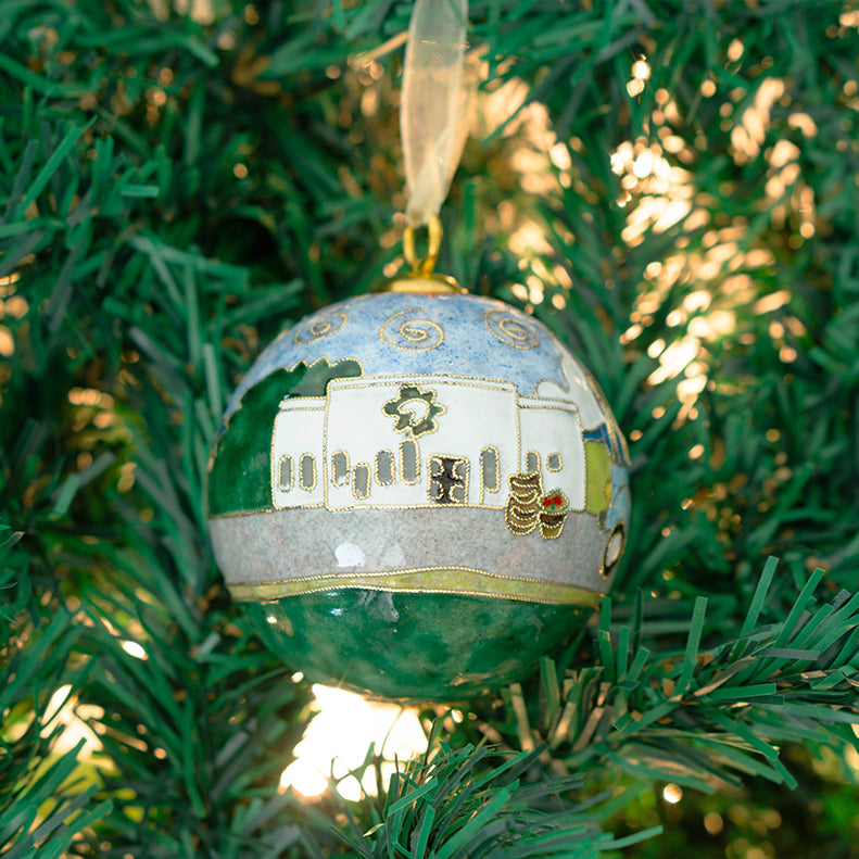 Cowboy Santa Vintage Truck Cloisonné Ornament #19132-O